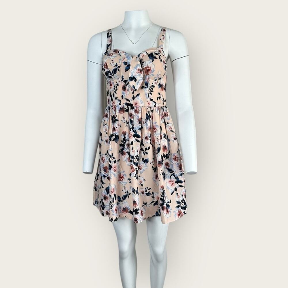 NWT | Band of Gypsies | Floral Corset Fit & Flare Dress | Light Pink | Medium